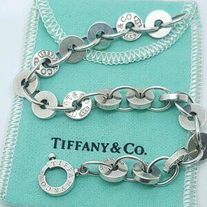 Tiffany & Co. Sterling Silver 1837 Circle Link 7 1/2" Charm Bracelet